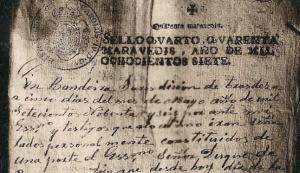 Sección del documento venta de la Finca Puntada, donde aparece escrito Duque de Beragua